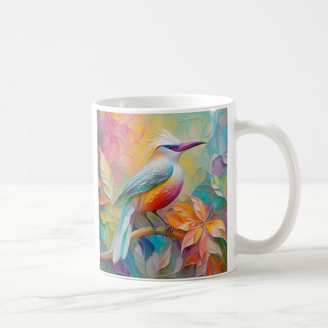 Caneca De Café Pássaro da fantasia vermelho-rosa-bico (Direita)