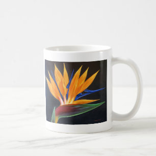 Caneca De Café Pássaro da pintura tropical da flor do paraíso n