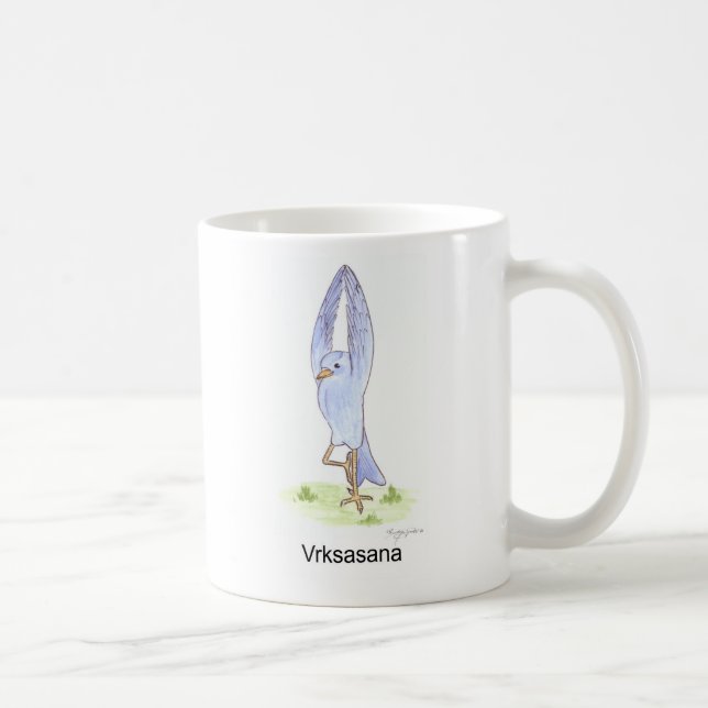 Caneca De Café Pássaro da pose da árvore (Direita)