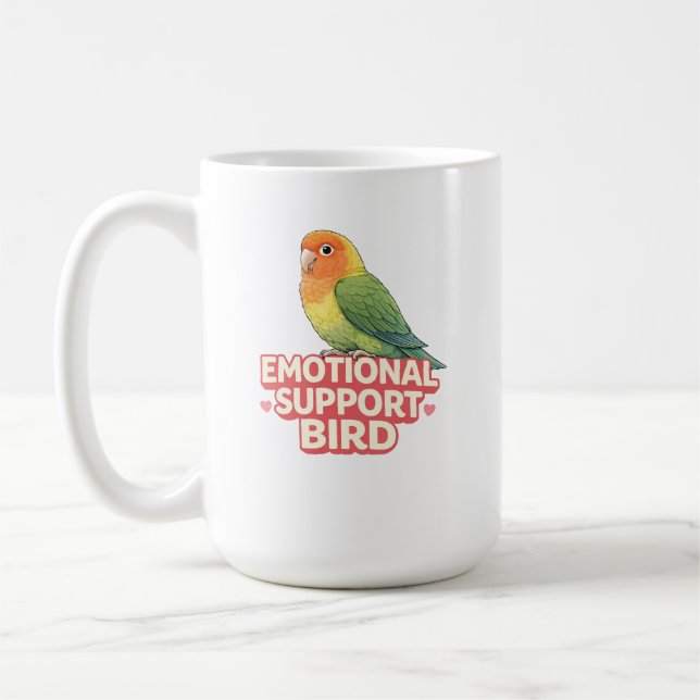 Caneca De Café Pássaro de Apoio Emocional Lovebird (Esquerda)