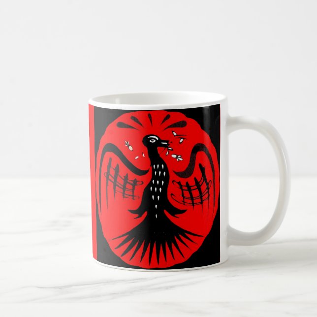 Caneca De Café pássaro de arte popular fantástico (Direita)