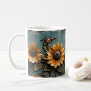 Caneca De Café Pássaro de girassol Dama Bug Café Mug