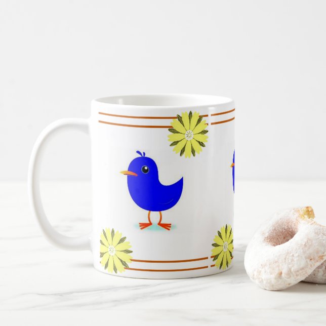 Caneca De Café Pássaro de Mug (Com Donut)
