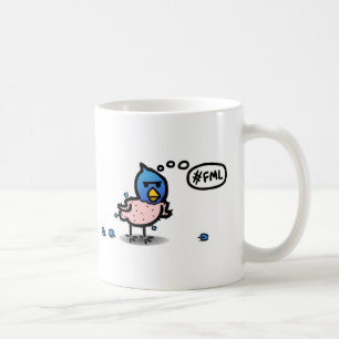 Caneca De Café Pássaro do azul do Twitter do #FML