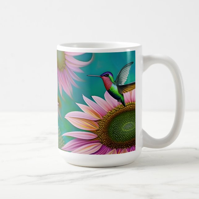 Caneca De Café Pássaro-do-mar e girassol rosa (Direita)