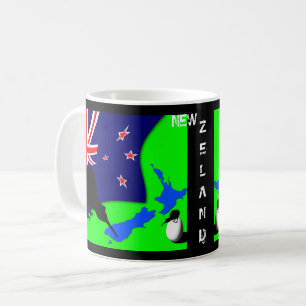 Caneca De Café Pássaro do quivi, ovo & mapa de Nova Zelândia