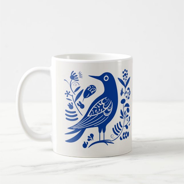 Caneca De Café Pássaro Escandinavo Café Mug (Esquerda)