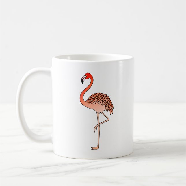 Caneca De Café Pássaro Flamingo Rosa Lineart-57667 (Esquerda)