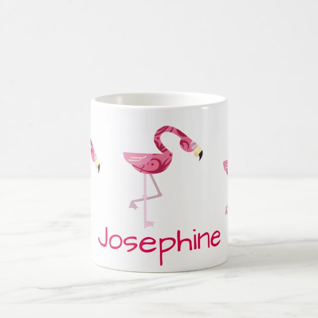 Caneca De Café Pássaro Flamingo Rosa Personalizado (Centro)
