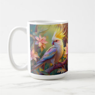 Caneca De Café Pássaro Iridescente Wing Cockatiel Fantasy