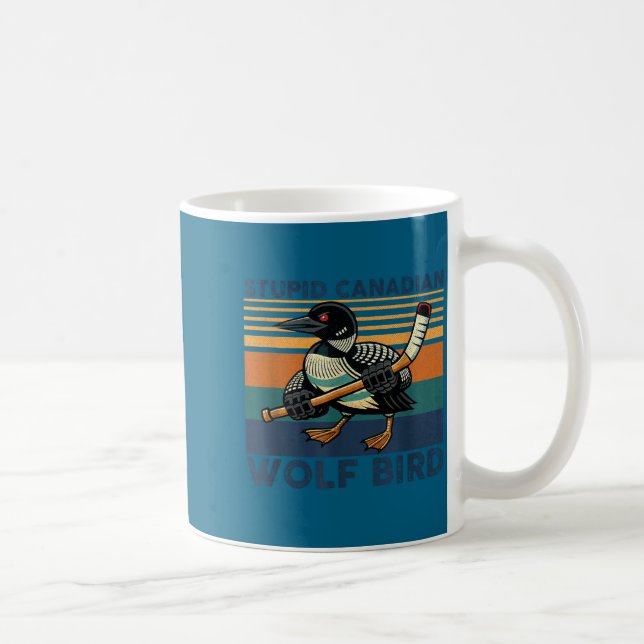 Caneca De Café Pássaro lobo canadense estúpido meme engraçado do  (Direita)