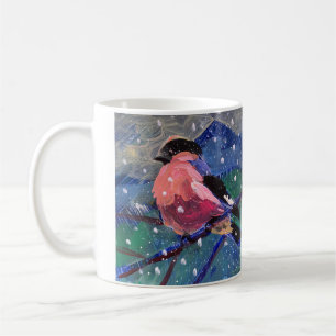 Caneca De Café Pássaro natalino