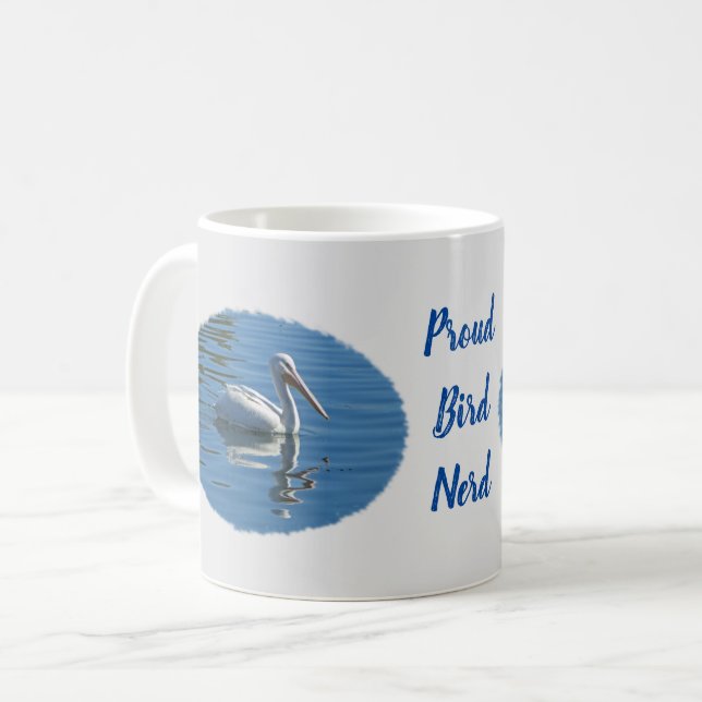 Caneca De Café Pássaro Nerd Pelicano Birdwatcher Birder (Frente Esquerda)