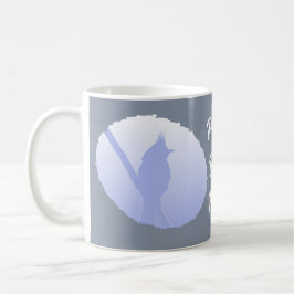 Caneca De Café Pássaro Orgulhoso Silhueta de Pássaro Azul Claro