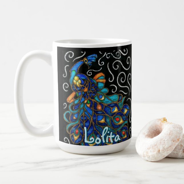 Caneca De Café Pássaro Pêssego Pêssego Quimico Personalizado (Com Donut)
