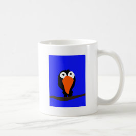 Caneca De Café pássaro preto desenhando uraco