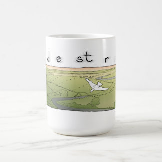 Caneca De Café Pássaro sobre a paisagem