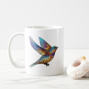 Caneca De Café Pássaro Swift Multicolor "Aviador Grácil"