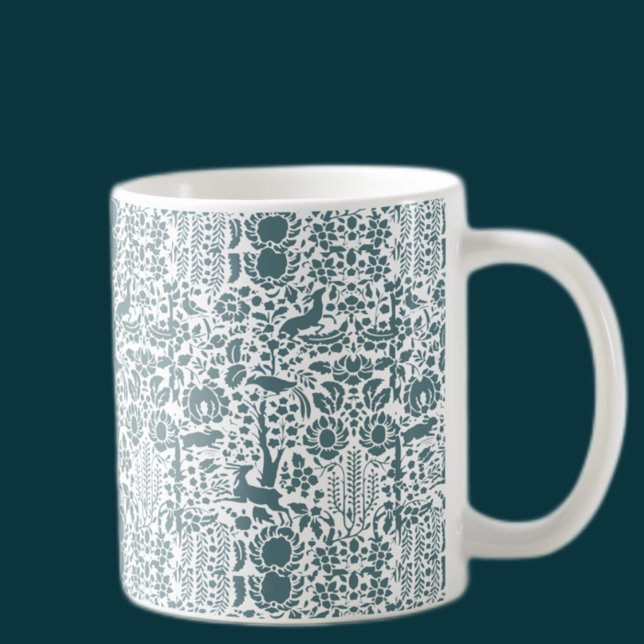 Caneca De Café Pássaro, Veado, padrão popular de colheita de árvo (Criador carregado)