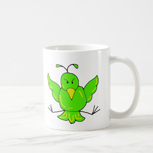 Caneca De Café pássaro verde, pássaro verde (Direita)