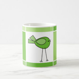 Caneca De Café pássaro verde pequeno