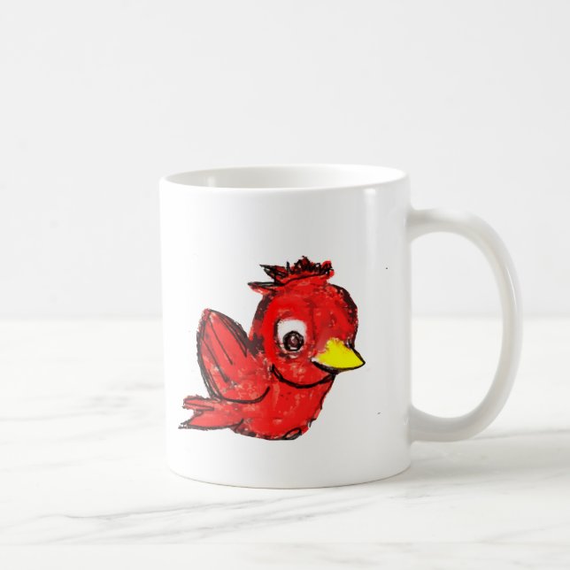 Caneca De Café Pássaro Vermelho (Direita)