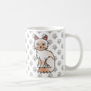 Caneca De Café Pássaro Vermelho / Ragdolé Cartoon Cat & Paws