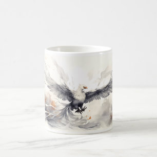 Caneca De Café Pássaro Voador em Estilo de Pintura Artística