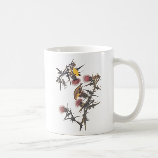 Caneca De Café Pássaros americanos do American Goldfinch Audubon (Direita)