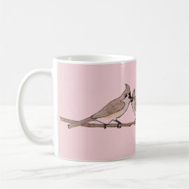 Caneca De Café Pássaros Apaixonados de Tufted Titmouse