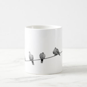 Caneca De Café Pássaros arame pomba