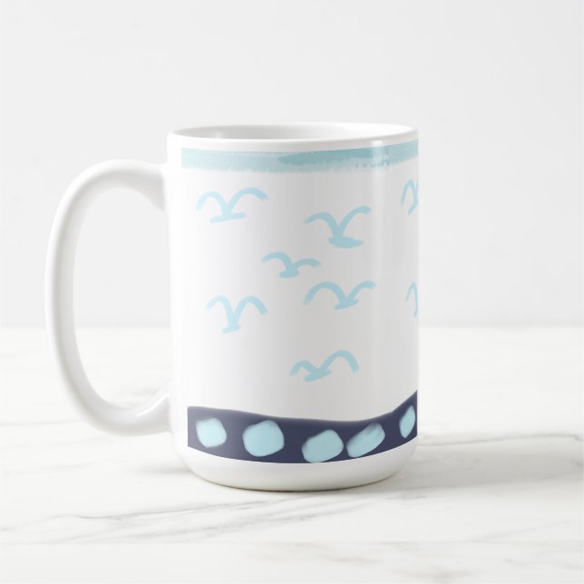 Caneca De Café Pássaros azuis caneca-cerâmica (Esquerda)