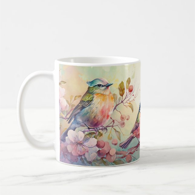 Caneca De Café Pássaros coloridos (Esquerda)