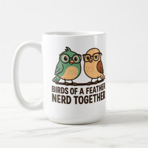 Caneca De Café Pássaros da Mesma Espécie Nerds Junto Humor Geekto