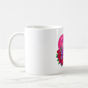Caneca De Café Pássaros de Amor Kawaii Coração Floral