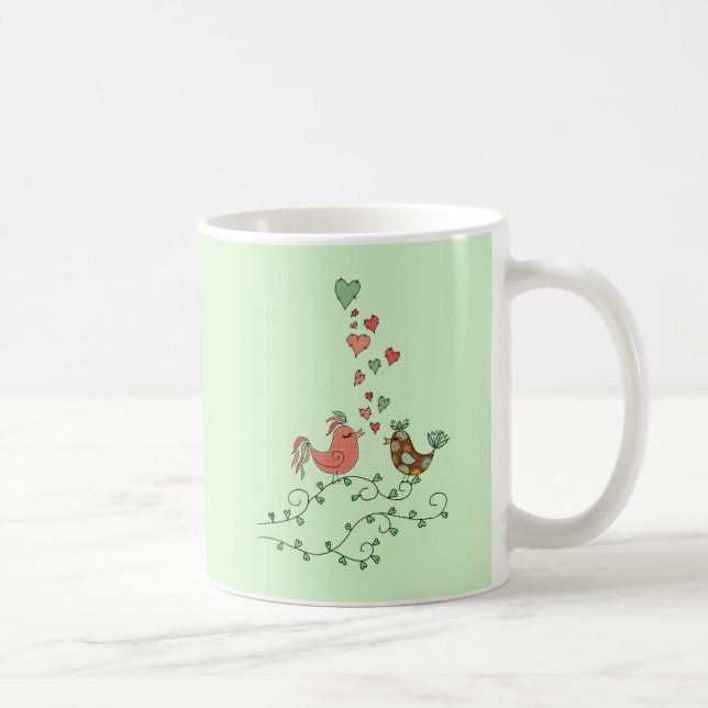Caneca De Café Pássaros do Amor (Direita)