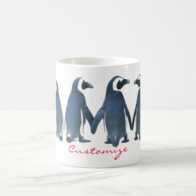 Caneca De Café Pássaros do Amor Casal Pinguim Thunder_Cove (Centro)