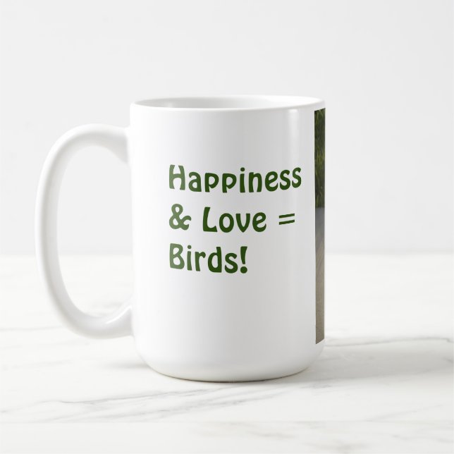 Caneca De Café Pássaros Felicidade Adoram Mug de Café (Esquerda)