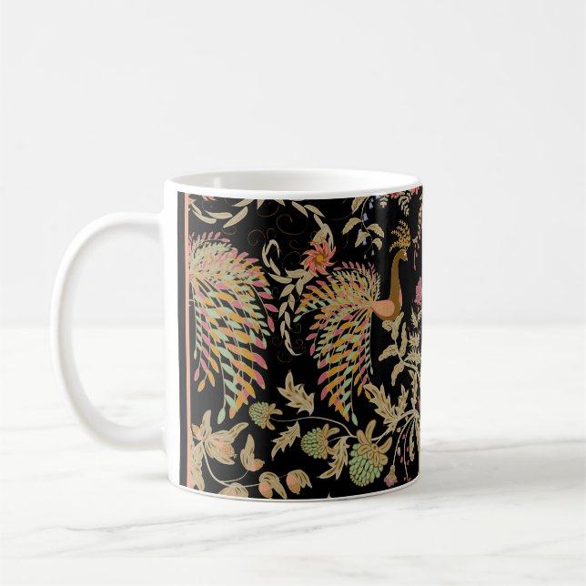 Caneca De Café Pássaros Florais Chineses (Esquerda)