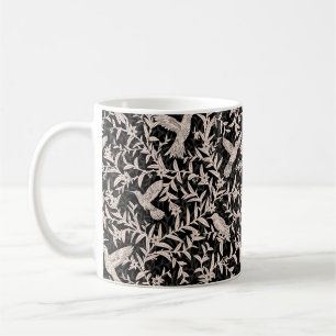 Caneca De Café Pássaros-humanos folhagem com antracite caprírica