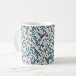 Caneca De Café Pássaros-humanos folhagem de trigo