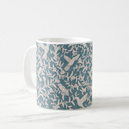 Caneca De Café Pássaros-humanos folhagem de trigo
