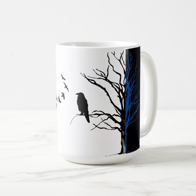 Caneca De Café Pássaros negros, Corvos ou Ravens (Frente Esquerda)