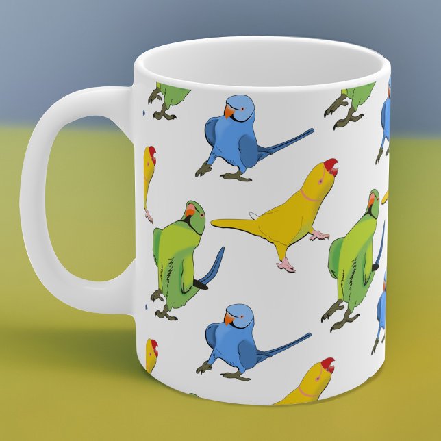 Caneca De Café Pássaros Pet Playful com Pássaros Pet do Pistão Ín (Criador carregado)