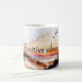 Caneca De Café Pássaros Positivos Vibes Beach