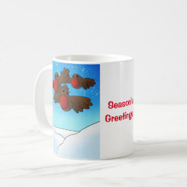 Caneca De Café Pássaros Robin do Natal