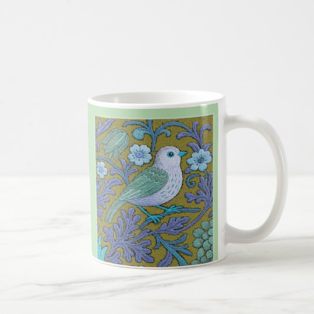 Caneca De Café Pássaros Tapeçaria com Taça de Café Artes e Artesa (Direita)