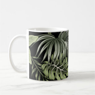 Caneca De Café Pássaros tropicais, palmeiras, proibição