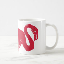 Caneca De Café Pássaros Vintage, um Flamingo Rosa com Uma Perna L