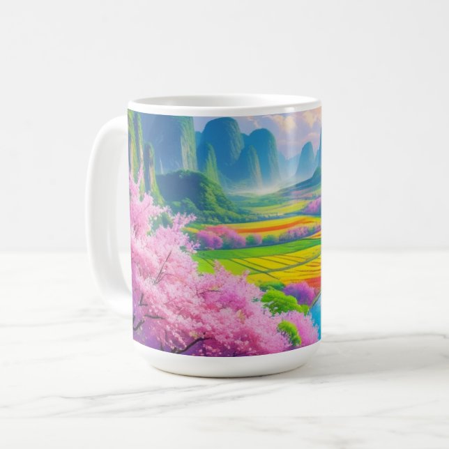 Caneca De Café "Passe para Primavera - Flor Cênico (Frente Esquerda)